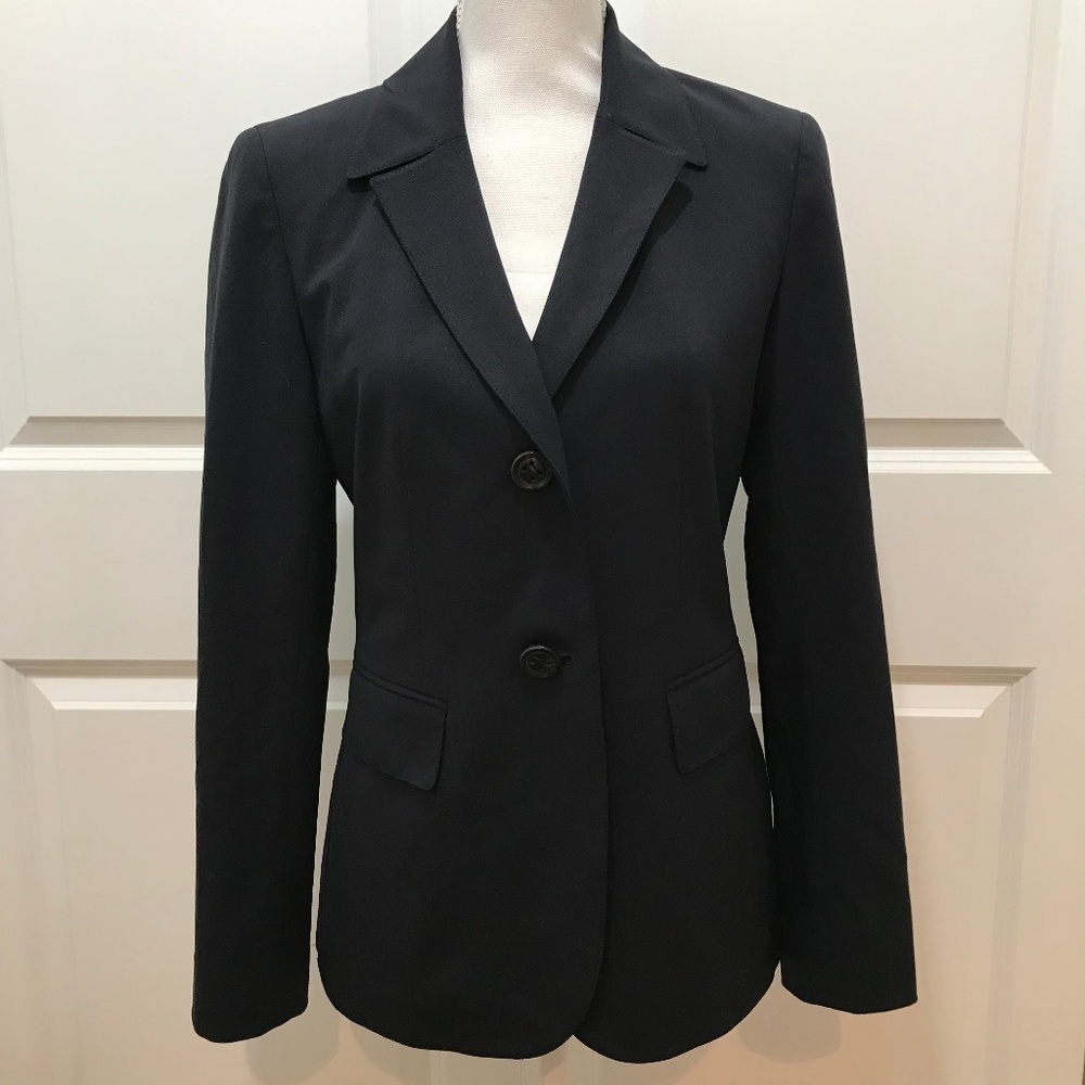 LAFAYETTE 148 New York Black Blazer Jacket, Two Button Closure